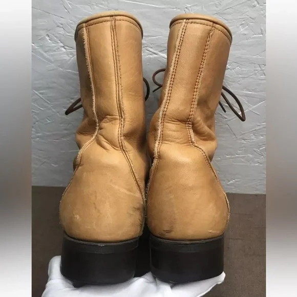 Unbranded Men's Packer Logger Boots Tan Brown Leather Size 10.5D - Picture 6 of 15